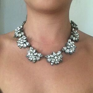 Antique finish rhinestone necklace